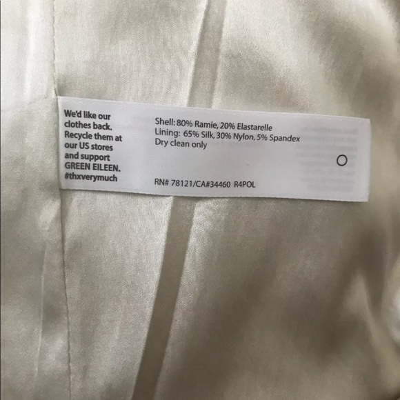 Eileen Fisher Jacket Polished Stretch Ramie Sz 14 - Picture 7 of 7